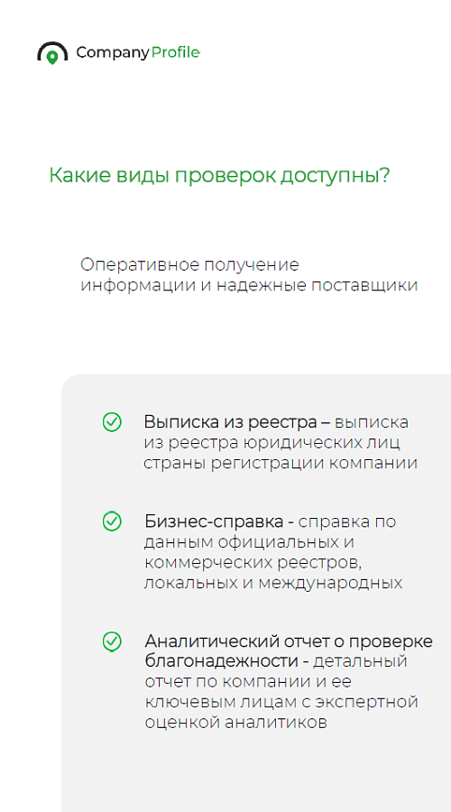 Company profile характеристики