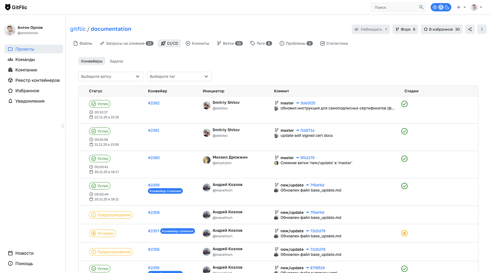 GitFlic подбор