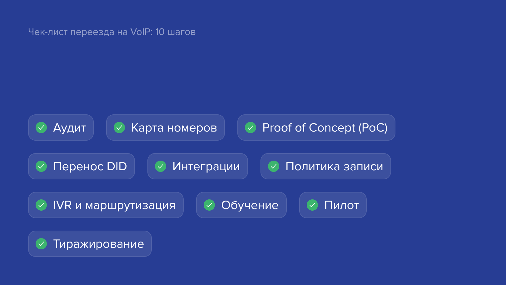 Чек-лист. Переезд на VoIP за 10 шагов