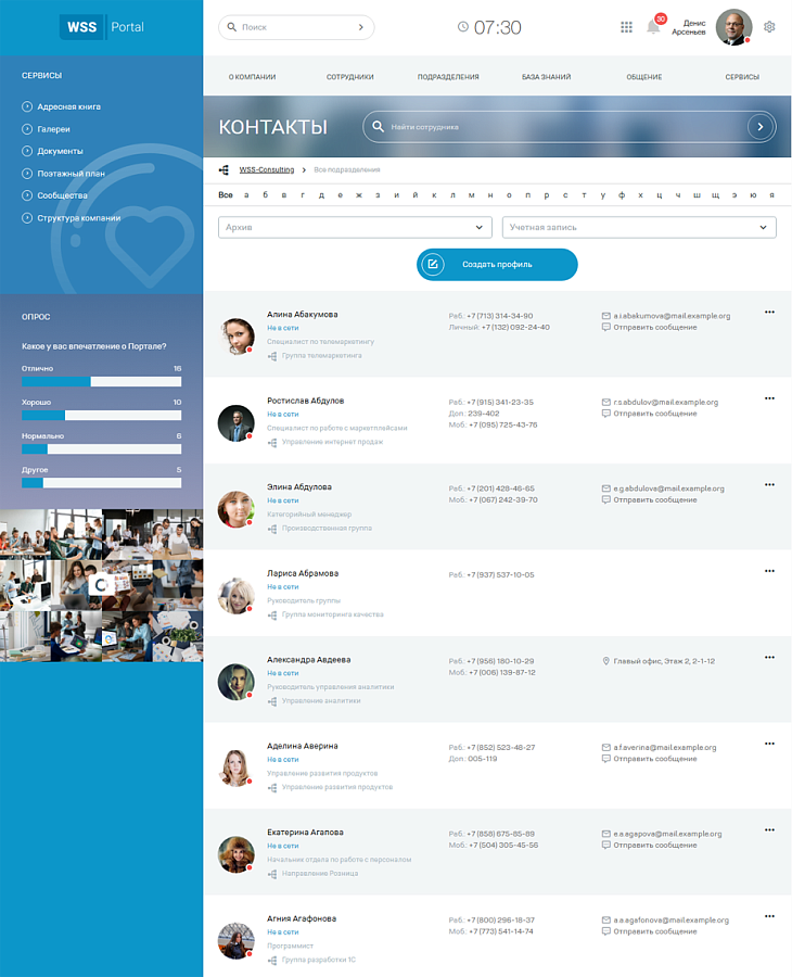 WSS Portal характеристики